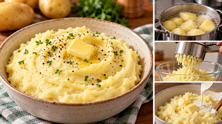 Espremedor, peneira ou liquidificador: entenda qual m&eacute;todo usar para fazer um pur&ecirc; de batata cremoso sem deixar a mistura pesada e el&aacute;stica.