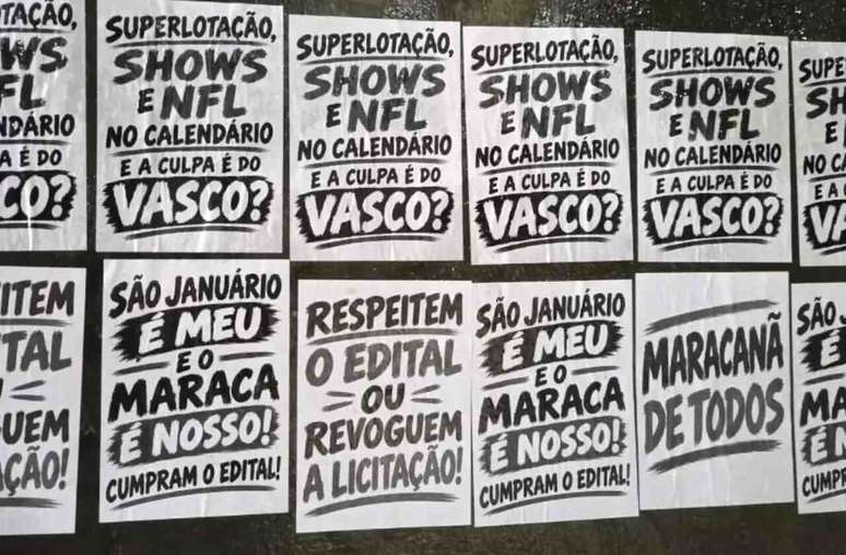 Cartazes de protesto da torcida do Vasco &ndash;