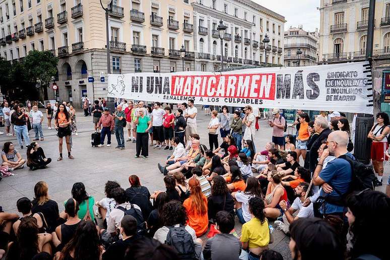 Acampamento na Puerta del Sol