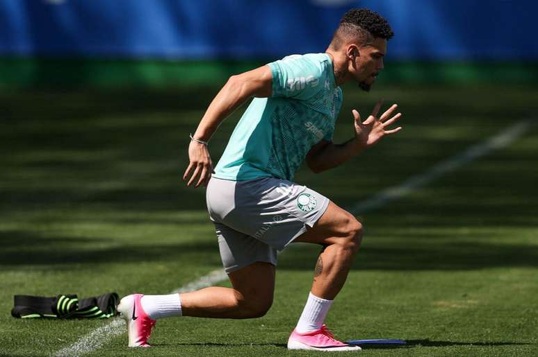 Paulinho durante treinamento do Palmeiras nesta segunda-feira (28) &ndash;