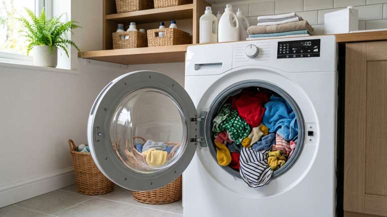 Organizar os ciclos de lavagem com carga total garante mais economia e sustentabilidade.