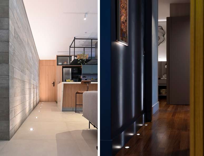 Embutidos de solo para facilitar a circula&ccedil;&atilde;o em projetos de BMA Studio e da arquiteta Luana Ogata, da OGT Arquitetura, com fotos de Emerson Rodrigues