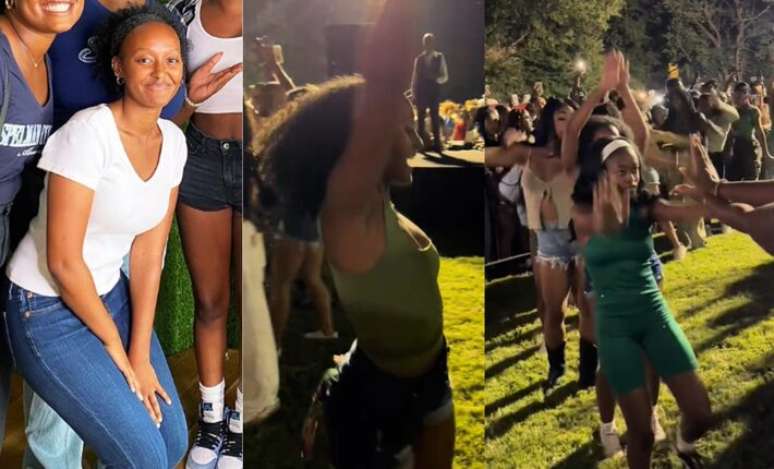 Zahara Jolie com colegas da universidade