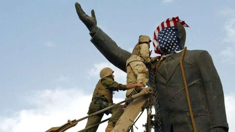 As tropas americanas entraram em Bagd&aacute; em abril de 2003 como parte da Opera&ccedil;&atilde;o Liberdade do Iraque.