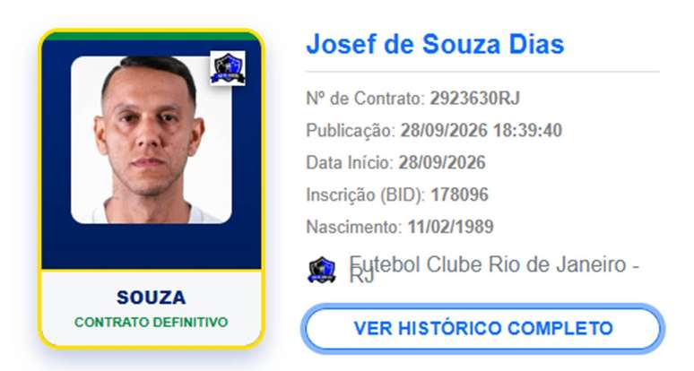 Nome de Souza no Bid, da CBF &ndash;