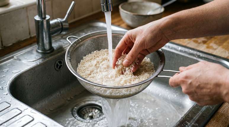 O &oacute;leo pode ajudar a envolver os gr&atilde;os durante o refogado e acrescentar sabor, mas n&atilde;o funciona como uma barreira perfeita contra o amido.