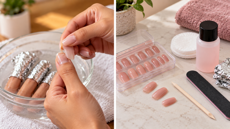 Veja o que muda na remo&ccedil;&atilde;o de unhas posti&ccedil;as com cola, adesivo ou gel e quais cuidados ajudam a preservar a unha natural.