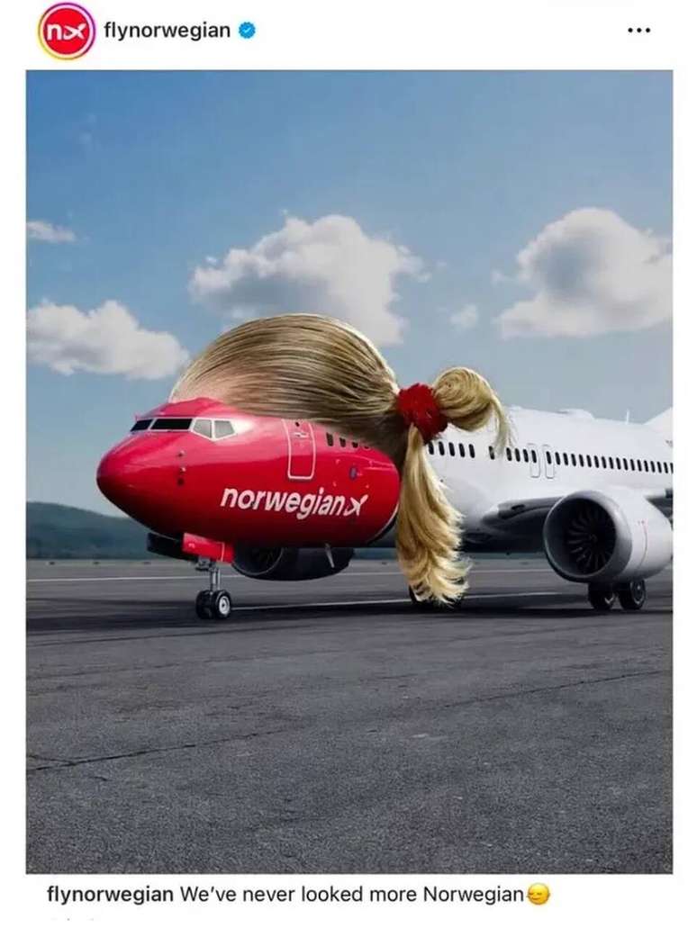Postagem da Norwegian que rendeu o processo de Haaland &ndash;