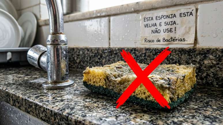 Substituir a esponja semanalmente e garantir sua secagem completa em suportes vazados previne infec&ccedil;&otilde;es e protege a sa&uacute;de da fam&iacute;lia.