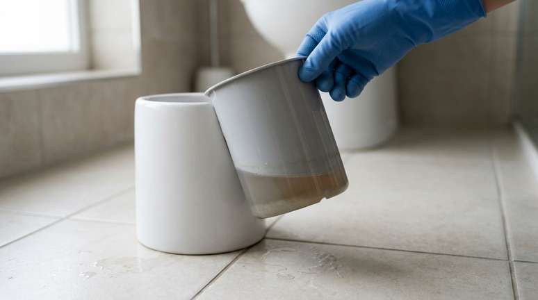 Depois de enxaguar a escova no pr&oacute;prio vaso, deixe o excesso de &aacute;gua escorrer antes de guard&aacute;-la
