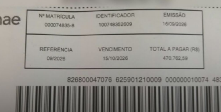 Fatura de &aacute;gua de Eliana corresponde a quase meio milh&atilde;o de reais