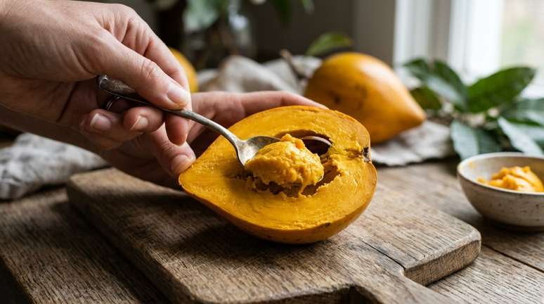 A consist&ecirc;ncia espessa do canistel permite usos diferentes dos de uma fruta muito aquosa.