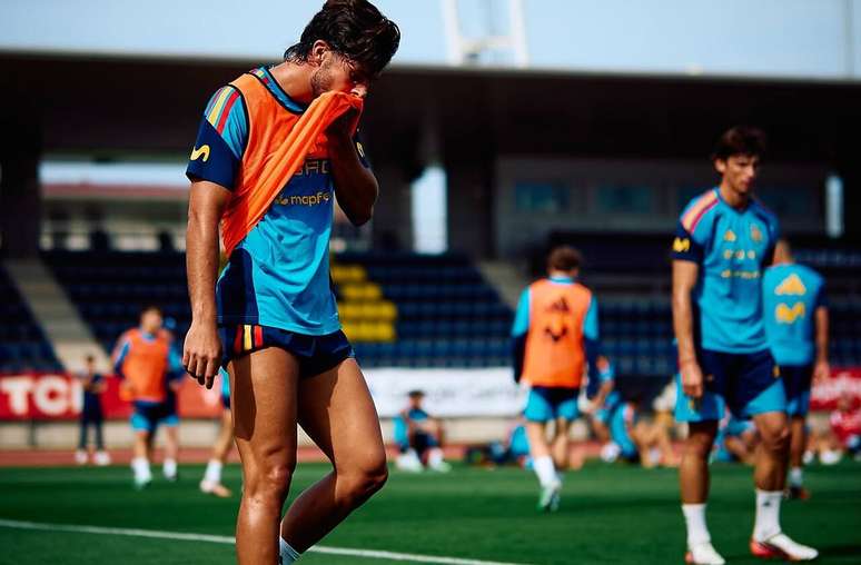 Jogadores da Espanha durante treinamento da sele&ccedil;&atilde;o- FOTO: DIVULGA&Ccedil;&Atilde;O/RFEF
