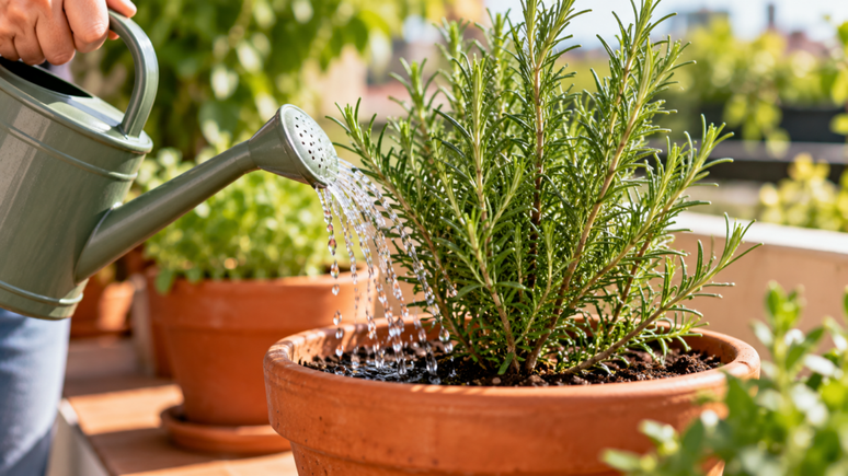 No calor, o alecrim precisa de mais &aacute;gua? Entenda por que a frequ&ecirc;ncia da rega depende da secagem do substrato, do vaso e das condi&ccedil;&otilde;es de cultivo.