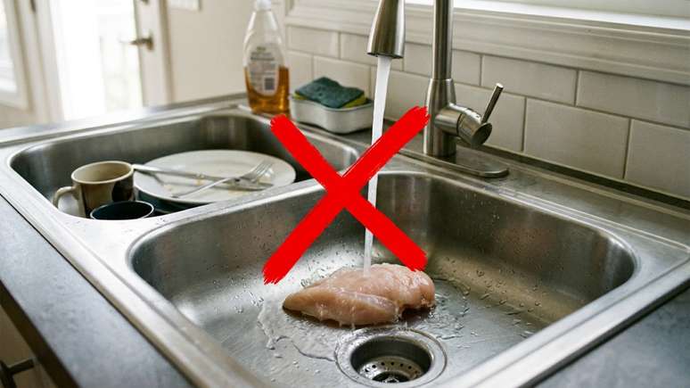 Substituir o h&aacute;bito de lavar a ave por cuidados simples previne graves infec&ccedil;&otilde;es alimentares na fam&iacute;lia.