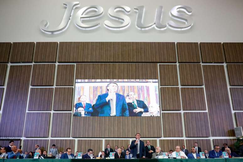 Jair Bolsonaro em evento da Conamad em 2022: Minist&eacute;rio Madureira foi um entre muitas igrejas evang&eacute;licas que apoiaram o ex-presidente