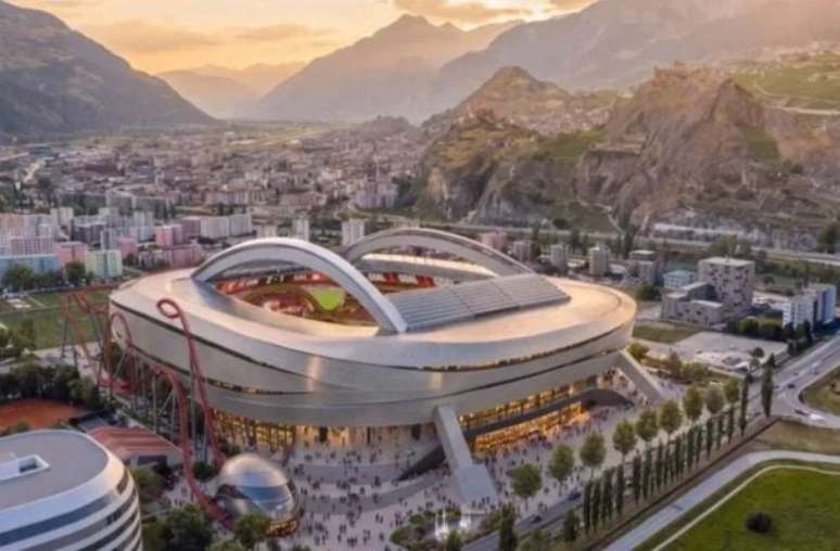 O Sion pretende construir o Cervin Coliseum com uma gigantesca montanha-russa integrada &agrave; estrutura &ndash; Reprodu&ccedil;&atilde;o