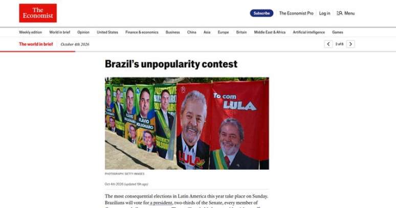 A revista The Economist destaca os desafios dos principais candidatos &agrave; elei&ccedil;&atilde;o presidencial contra a rejei&ccedil;&atilde;o dos eleitores