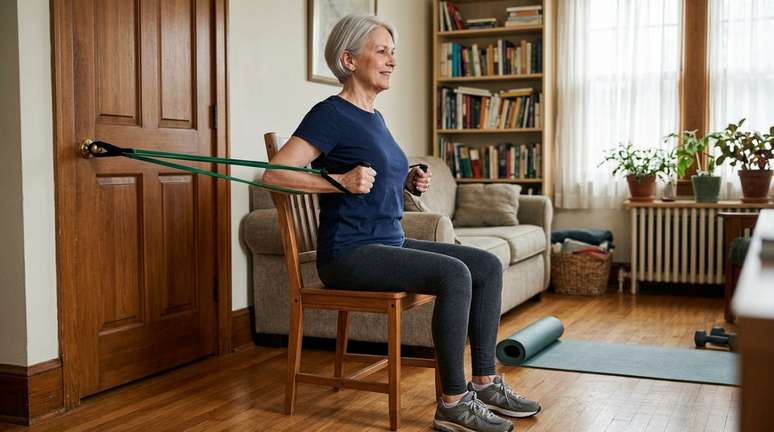 Esse movimento trabalha principalmente quadr&iacute;ceps, gl&uacute;teos e musculatura respons&aacute;vel por estabilizar o tronco