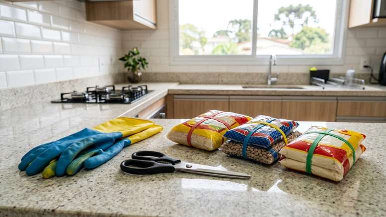 O reaproveitamento criativo de luvas de limpeza facilita a organiza&ccedil;&atilde;o e o uso di&aacute;rio em casa.