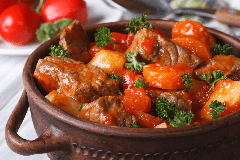 Carne de panela com legumes 