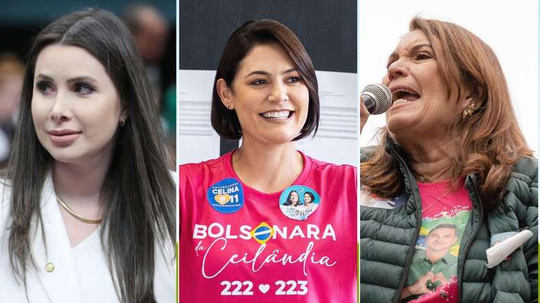 O PL foi o partido que mais elegeu senadoras, com 3 representantes. Na foto, Carol de Toni, Michelle Bolsonaro e Bia Kicis