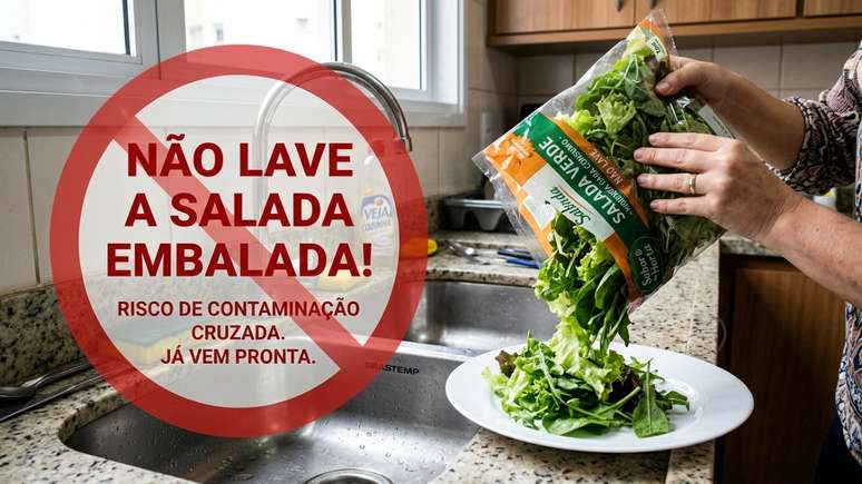 Autoridades sanit&aacute;rias recomendam consumir vegetais embalados diretamente ap&oacute;s abrir o pacote.