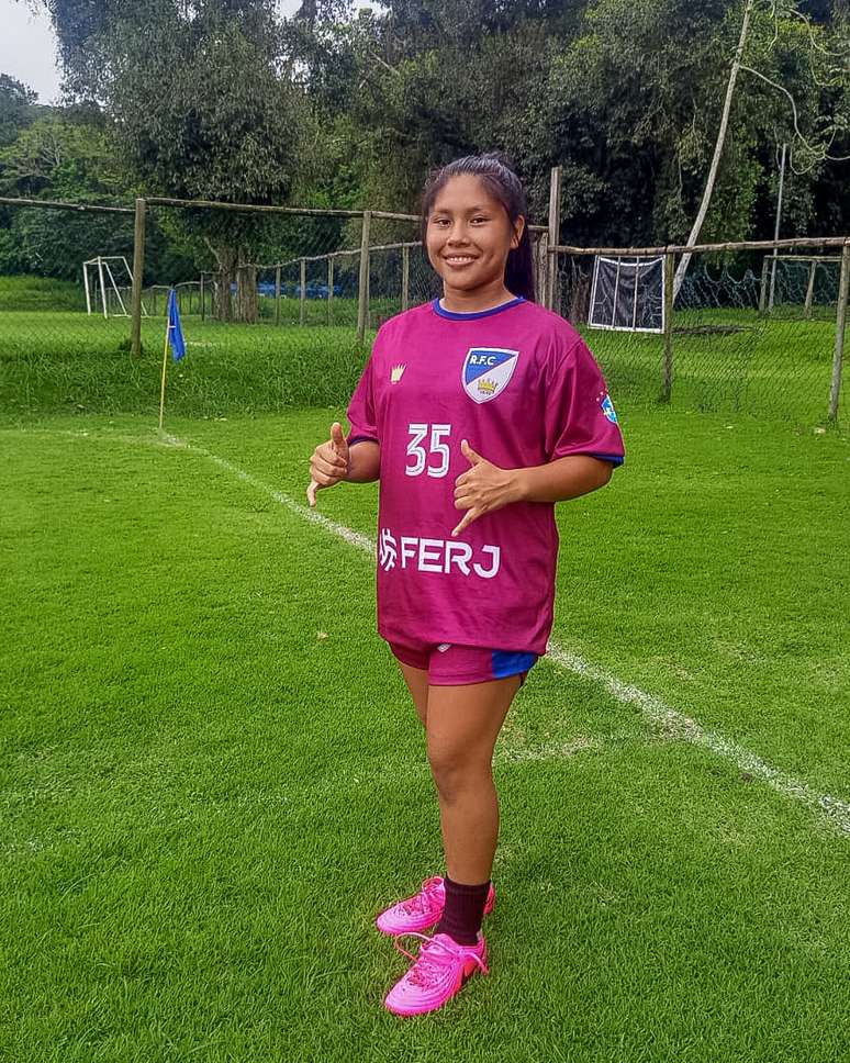 Jovem jogadora ind&iacute;gena oriunda da regi&atilde;o do Alto Xingu, no Mato Grosso &ndash;