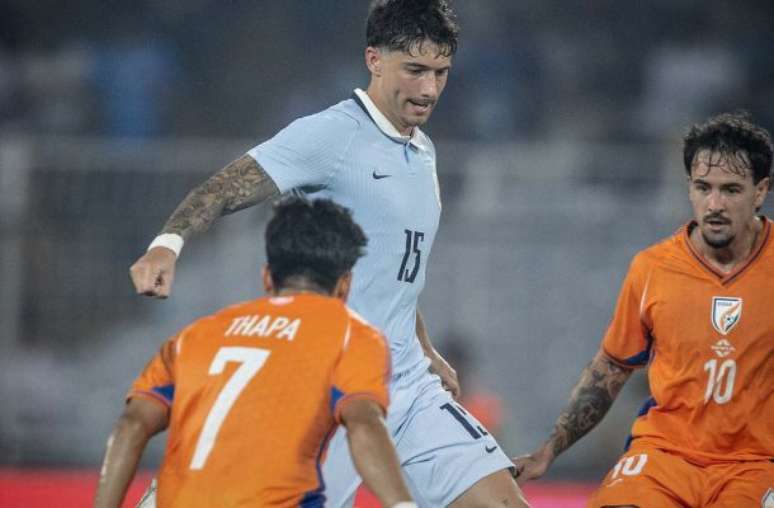 Divulga&ccedil;&atilde;o / AUF - Legenda: Uruguai atropelou a &Iacute;ndia no &uacute;ltimo amistoso da excurs&atilde;o &agrave; &Aacute;sia