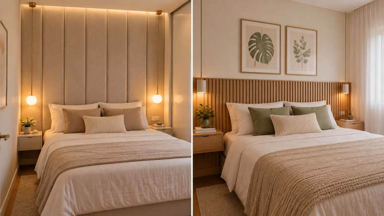 Quer deixar o quarto pequeno mais leve? Entenda como altura, profundidade e propor&ccedil;&atilde;o da cabeceira influenciam a circula&ccedil;&atilde;o e a decora&ccedil;&atilde;o.