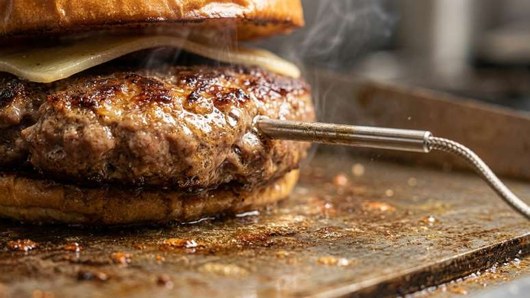 O uso de um term&ocirc;metro culin&aacute;rio garante a temperatura segura sem comprometer a refei&ccedil;&atilde;o.