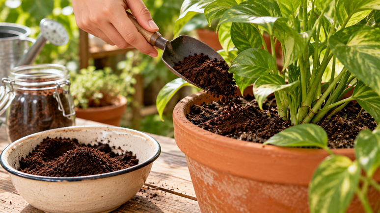 Antes de colocar borra de caf&eacute; no vaso, entenda como ela se decomp&otilde;e, por que a quantidade importa e qual &eacute; a forma mais equilibrada de reaproveit&aacute;-la.