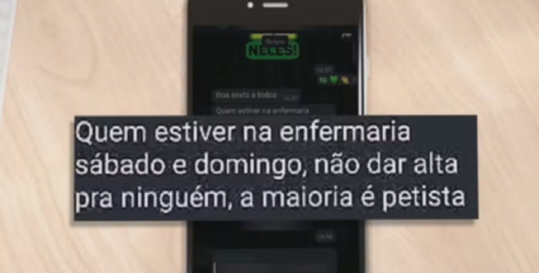 Prints de conversa no Whatsapp mostram a orienta&ccedil;&atilde;o da m&eacute;dica