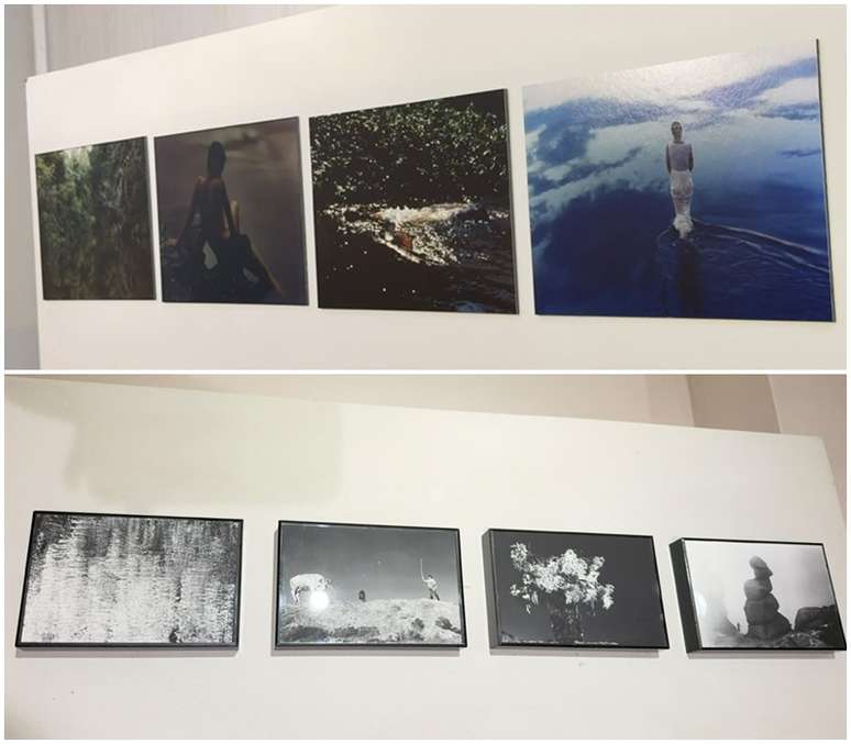 Parte das imagens de Renata Siqueira Bueno expostas na loja da estilista Gloria Coelho
