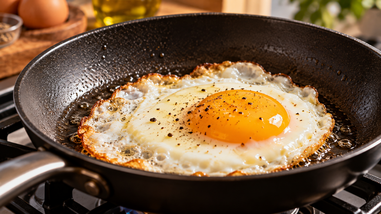 O segredo do ovo frito est&aacute; no controle da temperatura. Veja por que reduzir o fogo ajuda a cozinhar a clara sem passar demais do ponto da gema.