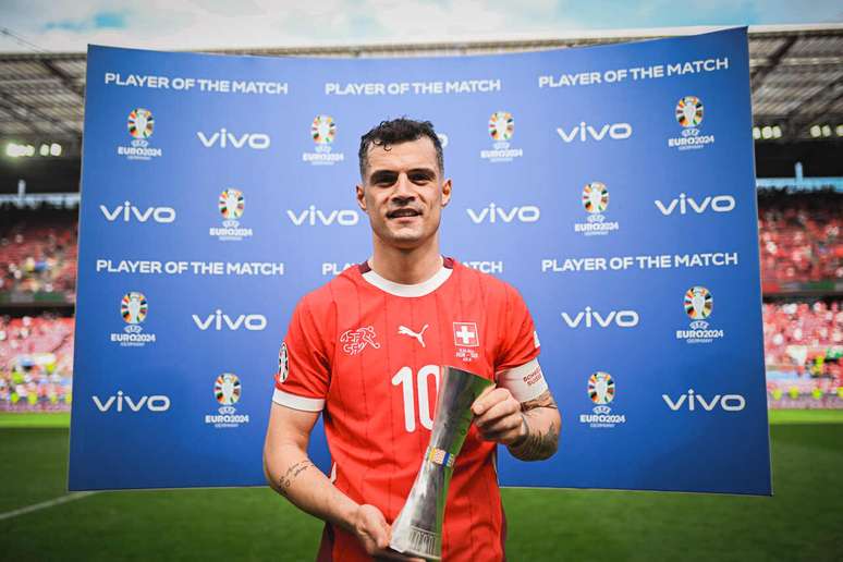 Xhaka foi capit&atilde;o da Su&iacute;&ccedil;a na Eurocopa de 2024 &ndash;