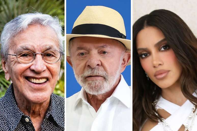 Montagem de Caetano Veloso, Lula e Anitta