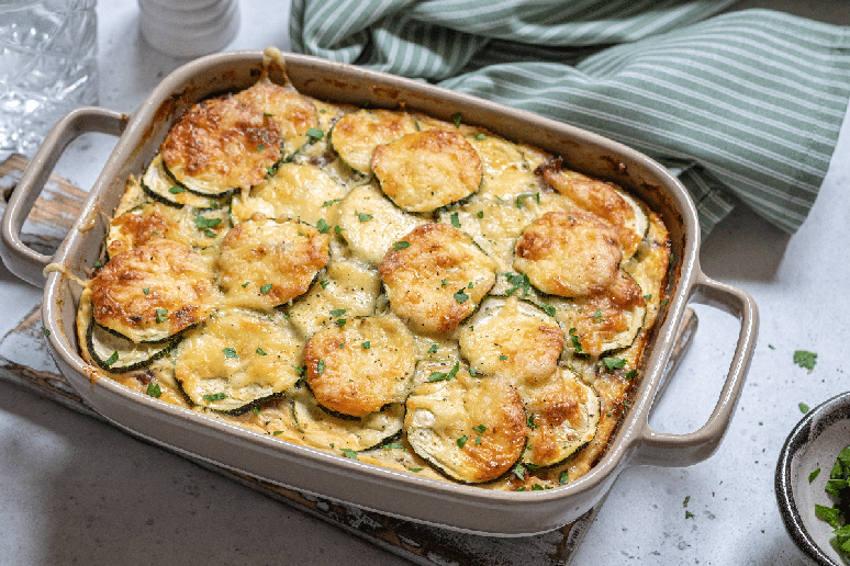 Gratinado de abobrinha cremoso 