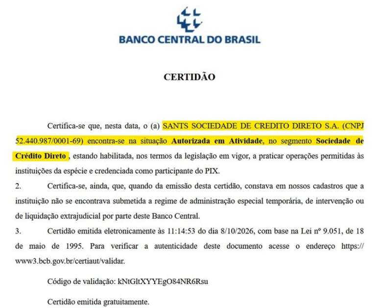 Aportes para empresa por tr&aacute;s da bet ilegal s&atilde;o feitas via institui&ccedil;&atilde;o autorizada pelo Banco Central