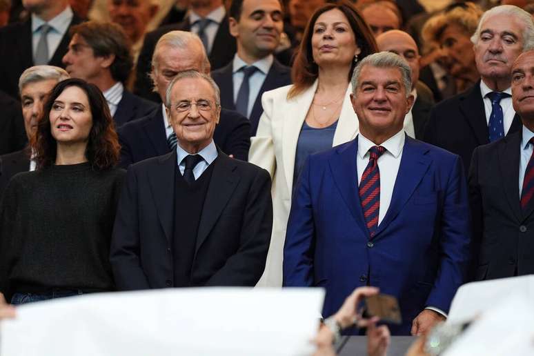 Florentino Perez e Joan Laporta, presidentes de Real Madrid e Barcelona, respectivamente &ndash;