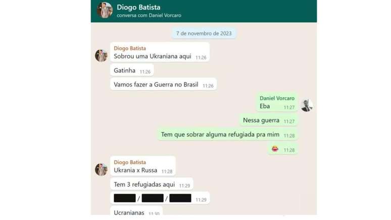 Di&aacute;logo entre Vorcaro e o promotor de eventos Diogo Batista 