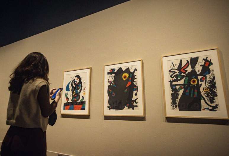 Exposi&ccedil;&atilde;o do pintor e escultor Joan Mir&oacute; no Museu de Arte Brasileira da Funda&ccedil;&atilde;o Armando Alvares Penteado (MAB - FAAB), na zona oeste de S&atilde;o Paulo.