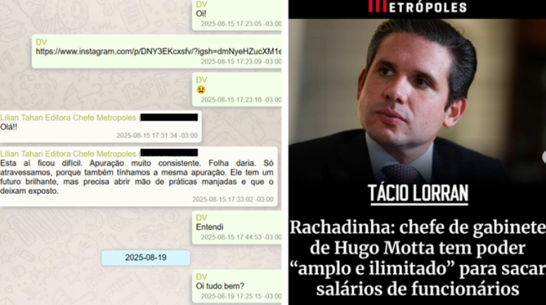 Publica&ccedil;&atilde;o sobre Hugo Motta foi questionada por Vorcaro