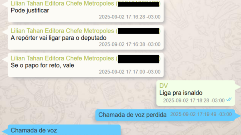 Pol&iacute;ticos s&atilde;o citados nas conversas entre Lilian e Vorcaro