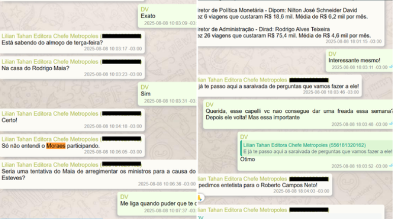 Pol&iacute;ticos s&atilde;o citados nas conversas entre Lilian e Vorcaro