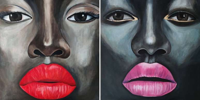 Otiniel Lins faz retratos figurativos com elementos de pop art