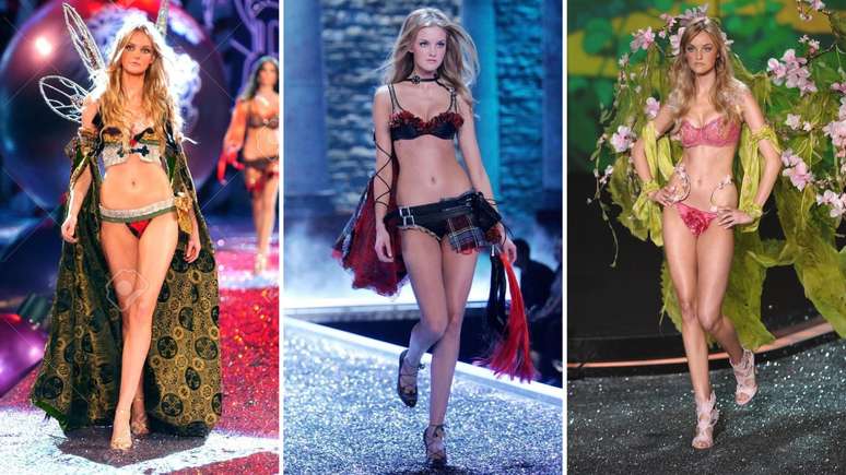 Carol Trentini na Victoria&rsquo;s Secret em 2005, 2006 e 2009 (Fotos: Way Model/Divulga&ccedil;&atilde;o)