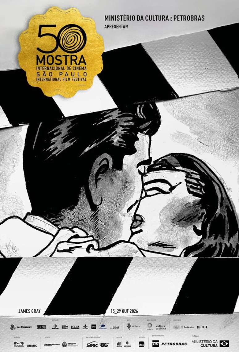 P&ocirc;ster oficial da Mostra Internacional de Cinema de S&atilde;o Paulo, assinado por James Gray