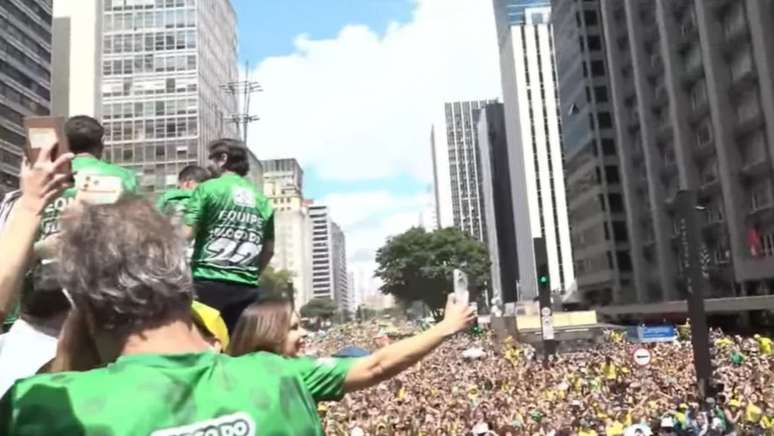 Ato na Avenida Paulista pr&oacute;-Fl&aacute;vio Bolsonaro neste domingo, 18