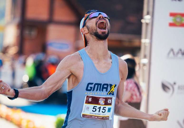 Guilherme Czuy foi o campe&atilde;o dos 42 km (Foto: G2 Filmes/Maratona de Pomerode/Corre Brasil)